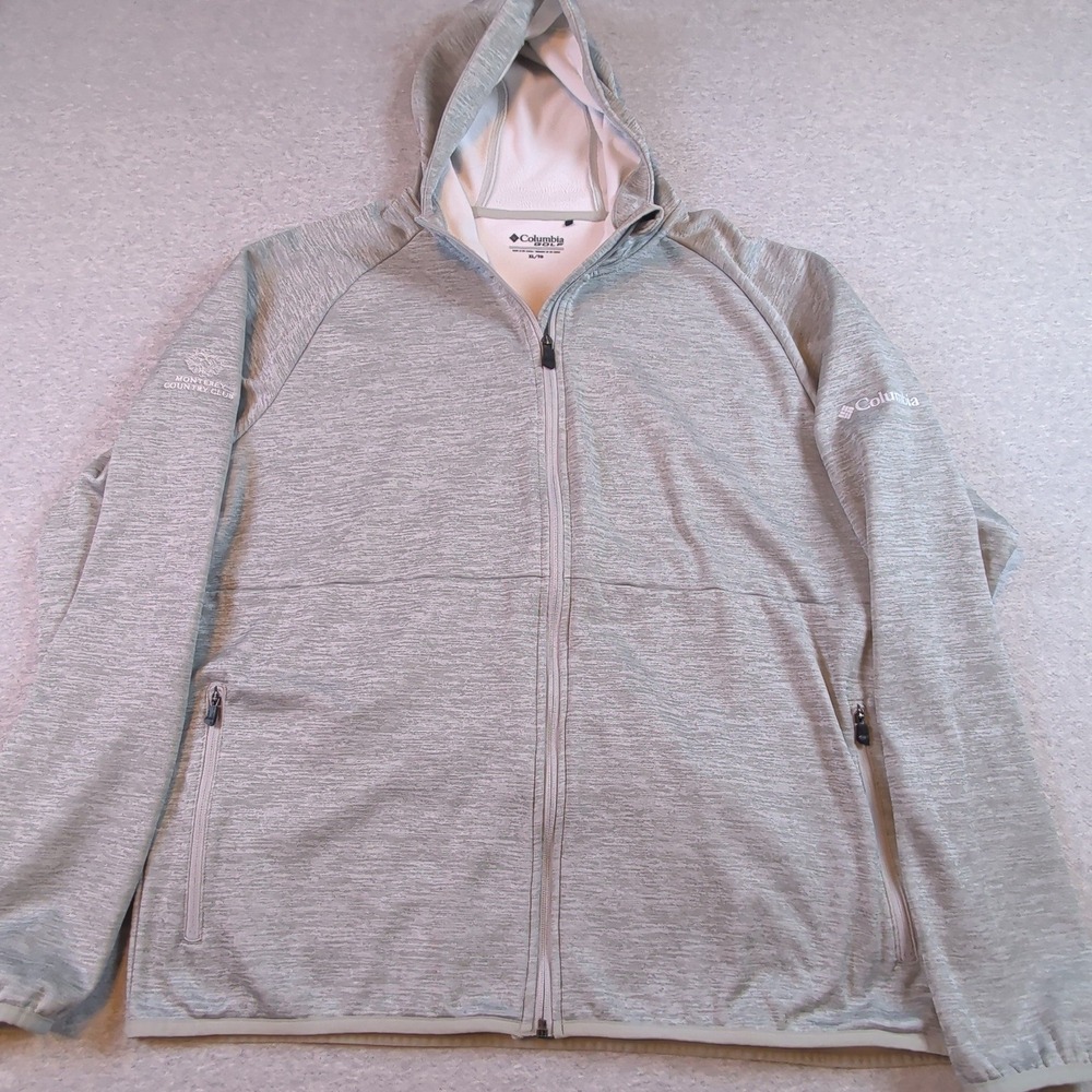 Columbia Golf Mens XL Omni-Wick Its Time Jacket Gray Monterey Country Club Zip